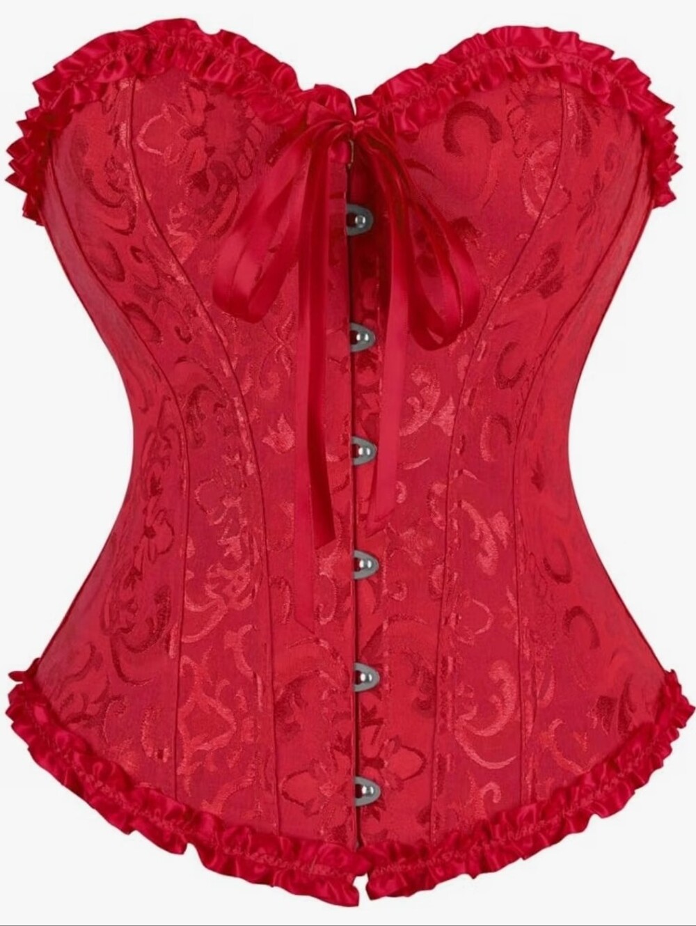 Women Overbust Bustier Lace Up Strapless Renaissance Costume Corset Top